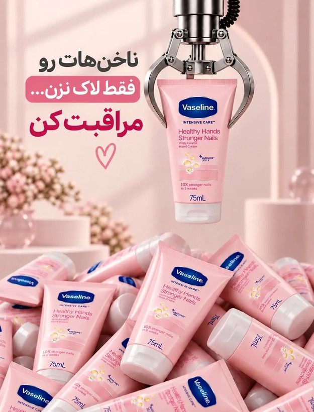 کرم مرطوبکننده دست و ناخن واز لین مدل Healthy Hands & Stronger Nails حجم 75 میلیلیتر