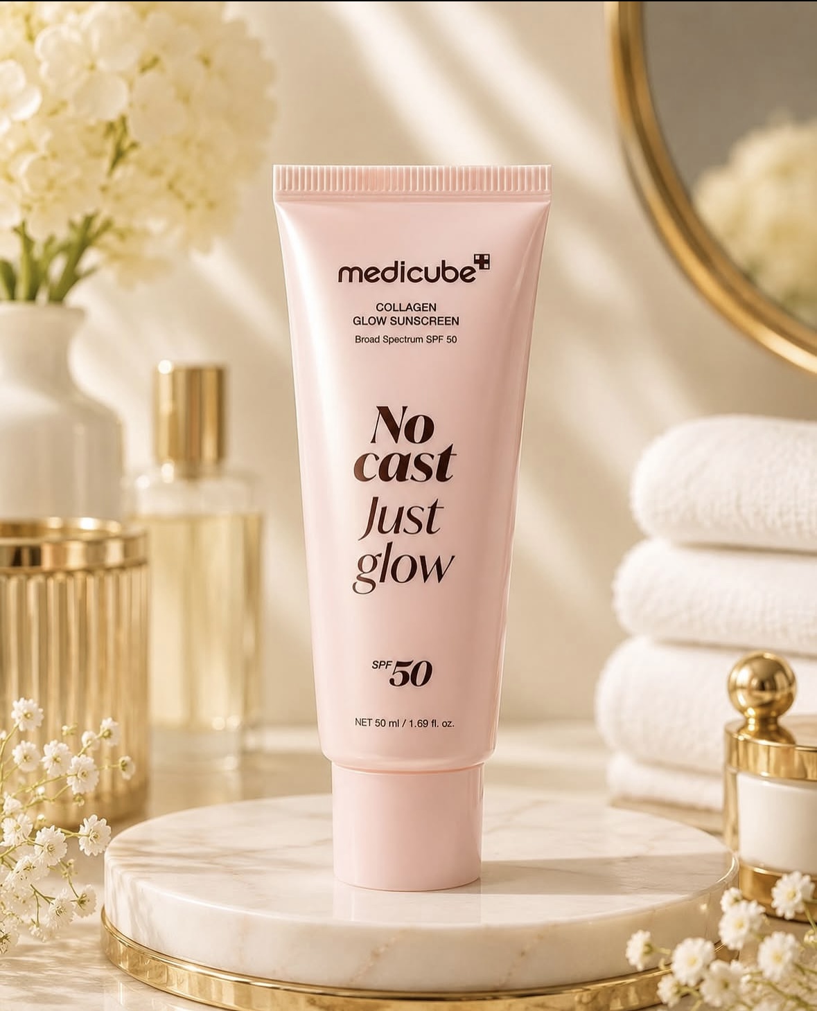 ضدآفتاب کلاژن مدیکوب مدل No Cast Just Glow SPF50 – حجم 50 میلی‌لیتر